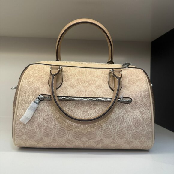 coach Rowan Satchel Bag In Blocked Signature Canvas cw377 - Picture 2 of 7